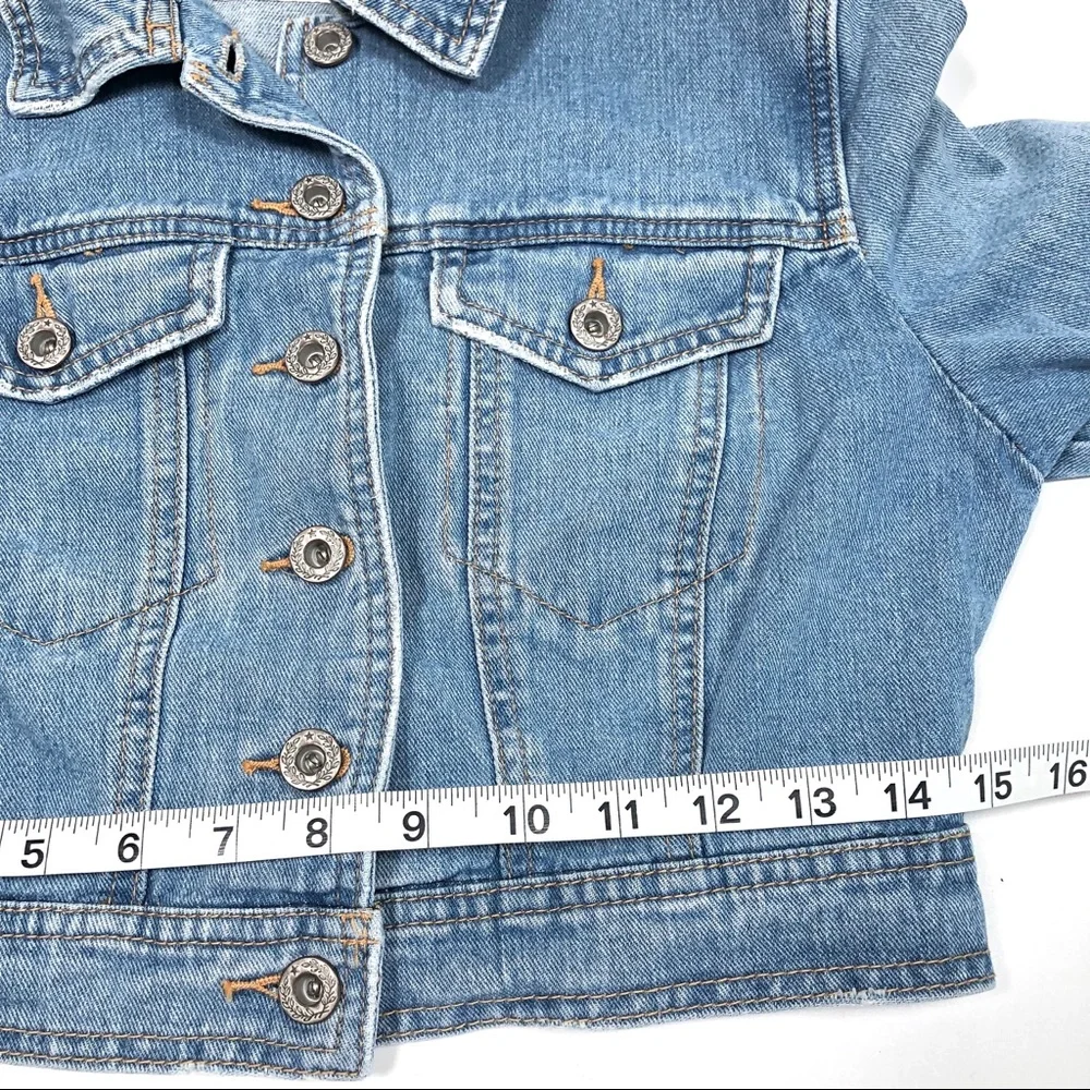 FREE PEOPLE 🔥🔥🔥cropped denim jean jacket - Picture 9 of 11